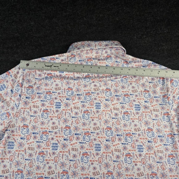 Bogey Bros Mens White Polo Shirt USA Patriotic Eagle Free As F*ck Merica Size XL - Picture 8 of 9